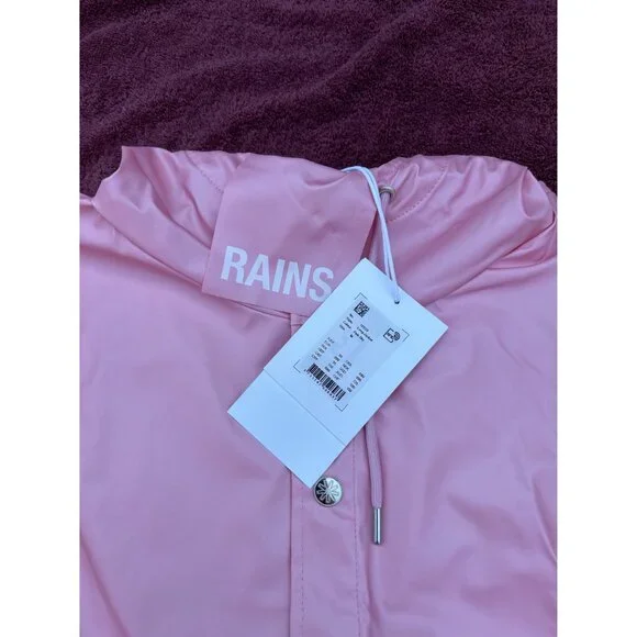 Rains Unisex Long Rain Jacket, Sky Pink, Waterproof, Sizes S, M, L - Picture 10 of 12